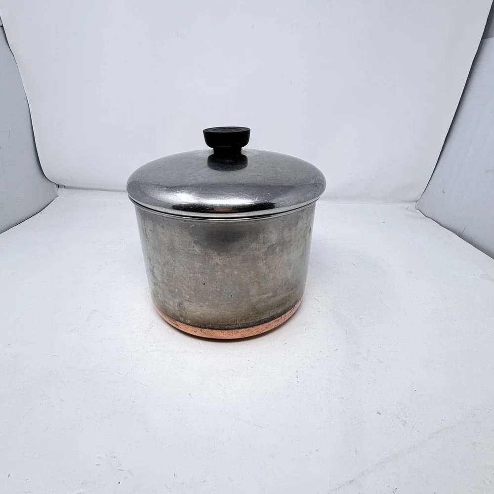 Vintage Revere Ware Pre 1968 3 Qt Copper Bottom Saucepan Pot Lid Process Patent